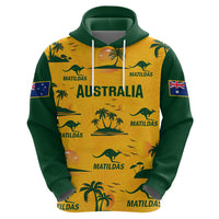 Custom Australia Soccer Hoodie Matildas World Cup 2023 Tropical Style - Wonder Print Shop