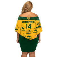 Custom Australia Soccer Off Shoulder Short Dress Matildas World Cup 2023 Tropical Style - Wonder Print Shop