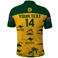 Custom Australia Soccer Polo Shirt Matildas World Cup 2023 Tropical Style - Wonder Print Shop