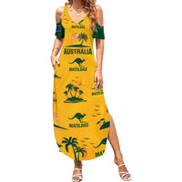 Custom Australia Soccer Summer Maxi Dress Matildas World Cup 2023 Tropical Style - Wonder Print Shop