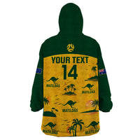Custom Australia Soccer Wearable Blanket Hoodie Matildas World Cup 2023 Tropical Style - Wonder Print Shop