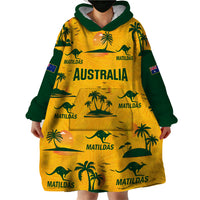 Custom Australia Soccer Wearable Blanket Hoodie Matildas World Cup 2023 Tropical Style - Wonder Print Shop