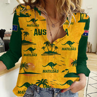 Custom Australia Soccer Women Casual Shirt Matildas World Cup 2023 Tropical Style - Wonder Print Shop