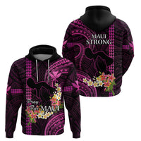 Hawaii Hoodie Pray For Maui Hawaiian Plumeria Be Strong Pink Verison - Wonder Print Shop