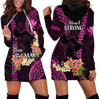 Hawaii Hoodie Dress Pray For Maui Hawaiian Plumeria Be Strong Pink Verison - Wonder Print Shop