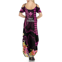 Hawaii Summer Maxi Dress Pray For Maui Hawaiian Plumeria Be Strong Pink Verison - Wonder Print Shop