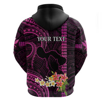 Personalised Hawaii Hoodie Pray For Maui Hawaiian Plumeria Be Strong Pink Verison - Wonder Print Shop