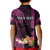 Personalised Hawaii Kid Polo Shirt Pray For Maui Hawaiian Plumeria Be Strong Pink Verison - Wonder Print Shop