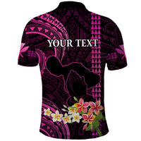 Personalised Hawaii Polo Shirt Pray For Maui Hawaiian Plumeria Be Strong Pink Verison - Wonder Print Shop