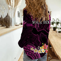 Personalised Hawaii Women Casual Shirt Pray For Maui Hawaiian Plumeria Be Strong Pink Verison - Wonder Print Shop