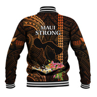 Hawaii Baseball Jacket Pray For Maui Hawaiian Plumeria Be Strong Gold Verison - Wonder Print Shop