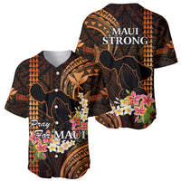Hawaii Baseball Jersey Pray For Maui Hawaiian Plumeria Be Strong Gold Verison - Wonder Print Shop