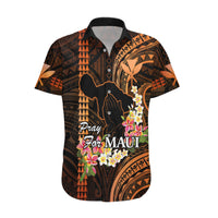 Hawaii Hawaiian Shirt Pray For Maui Hawaiian Plumeria Be Strong Gold Verison - Wonder Print Shop