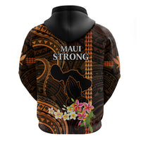Hawaii Hoodie Pray For Maui Hawaiian Plumeria Be Strong Gold Verison - Wonder Print Shop