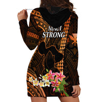 Hawaii Hoodie Dress Pray For Maui Hawaiian Plumeria Be Strong Gold Verison - Wonder Print Shop