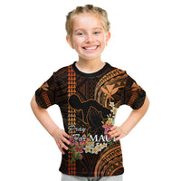 Hawaii Kid T Shirt Pray For Maui Hawaiian Plumeria Be Strong Gold Verison - Wonder Print Shop