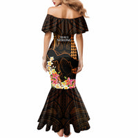 Hawaii Mermaid Dress Pray For Maui Hawaiian Plumeria Be Strong Gold Verison - Wonder Print Shop