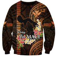 Hawaii Sweatshirt Pray For Maui Hawaiian Plumeria Be Strong Gold Verison - Wonder Print Shop