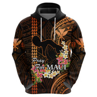 Personalised Hawaii Hoodie Pray For Maui Hawaiian Plumeria Be Strong Gold Verison - Wonder Print Shop
