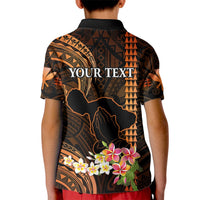 Personalised Hawaii Kid Polo Shirt Pray For Maui Hawaiian Plumeria Be Strong Gold Verison - Wonder Print Shop