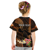 Personalised Hawaii Kid T Shirt Pray For Maui Hawaiian Plumeria Be Strong Gold Verison - Wonder Print Shop