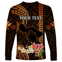 Personalised Hawaii Long Sleeve Shirt Pray For Maui Hawaiian Plumeria Be Strong Gold Verison - Wonder Print Shop