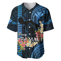 Hawaii Baseball Jersey Pray For Maui Hawaiian Plumeria Be Strong Blue Verison - Wonder Print Shop
