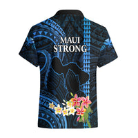 Hawaii Hawaiian Shirt Pray For Maui Hawaiian Plumeria Be Strong Blue Verison - Wonder Print Shop