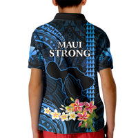 Hawaii Kid Polo Shirt Pray For Maui Hawaiian Plumeria Be Strong Blue Verison - Wonder Print Shop