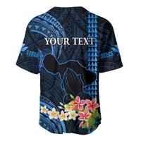 Personalised Hawaii Baseball Jersey Pray For Maui Hawaiian Plumeria Be Strong Blue Verison - Wonder Print Shop
