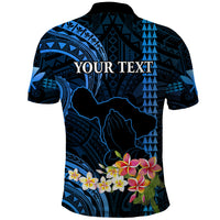 Personalised Hawaii Polo Shirt Pray For Maui Hawaiian Plumeria Be Strong Blue Verison - Wonder Print Shop