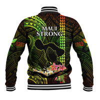 Hawaii Baseball Jacket Pray For Maui Hawaiian Plumeria Be Strong Reggae Verison - Wonder Print Shop