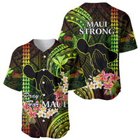 Hawaii Baseball Jersey Pray For Maui Hawaiian Plumeria Be Strong Reggae Verison - Wonder Print Shop