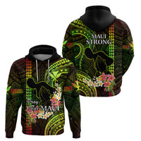 Hawaii Hoodie Pray For Maui Hawaiian Plumeria Be Strong Reggae Verison - Wonder Print Shop