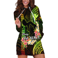 Hawaii Hoodie Dress Pray For Maui Hawaiian Plumeria Be Strong Reggae Verison - Wonder Print Shop