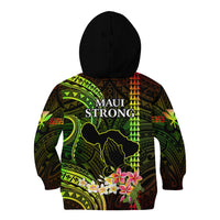 Hawaii Kid Hoodie Pray For Maui Hawaiian Plumeria Be Strong Reggae Verison - Wonder Print Shop