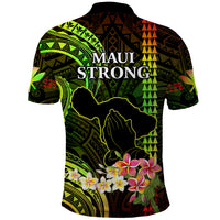 Hawaii Polo Shirt Pray For Maui Hawaiian Plumeria Be Strong Reggae Verison - Wonder Print Shop