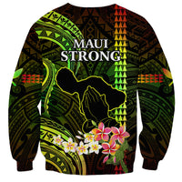 Hawaii Sweatshirt Pray For Maui Hawaiian Plumeria Be Strong Reggae Verison - Wonder Print Shop