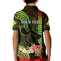 Personalised Hawaii Kid Polo Shirt Pray For Maui Hawaiian Plumeria Be Strong Reggae Verison - Wonder Print Shop
