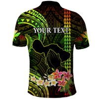 Personalised Hawaii Polo Shirt Pray For Maui Hawaiian Plumeria Be Strong Reggae Verison - Wonder Print Shop