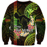 Personalised Hawaii Sweatshirt Pray For Maui Hawaiian Plumeria Be Strong Reggae Verison - Wonder Print Shop