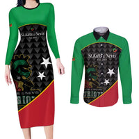St Kitts and Nevis Cricket Custom Couples Matching Long Sleeve Bodycon Dress and Long Sleeve Button Shirt 10th Anniversary Go Champions Patriots - Wonder Print Shop