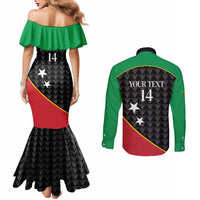St Kitts and Nevis Cricket Custom Couples Matching Mermaid Dress and Long Sleeve Button Shirt 10th Anniversary Go Champions Patriots - Wonder Print Shop