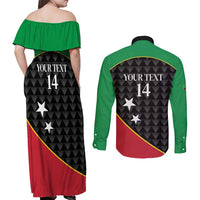 St Kitts and Nevis Cricket Custom Couples Matching Off Shoulder Maxi Dress and Long Sleeve Button Shirt 10th Anniversary Go Champions Patriots - Wonder Print Shop