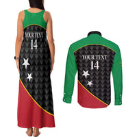 St Kitts and Nevis Cricket Custom Couples Matching Tank Maxi Dress and Long Sleeve Button Shirt 10th Anniversary Go Champions Patriots - Wonder Print Shop