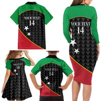 St Kitts and Nevis Cricket Custom Family Matching Long Sleeve Bodycon Dress and Hawaiian Shirt 10th Anniversary Go Champions Patriots - Wonder Print Shop