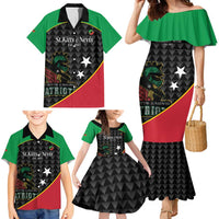St Kitts and Nevis Cricket Custom Family Matching Mermaid Dress and Hawaiian Shirt 10th Anniversary Go Champions Patriots - Wonder Print Shop