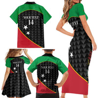 St Kitts and Nevis Cricket Custom Family Matching Short Sleeve Bodycon Dress and Hawaiian Shirt 10th Anniversary Go Champions Patriots - Wonder Print Shop