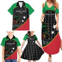 St Kitts and Nevis Cricket Custom Family Matching Summer Maxi Dress and Hawaiian Shirt 10th Anniversary Go Champions Patriots - Wonder Print Shop