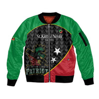 St Kitts and Nevis Cricket Custom Sleeve Zip Bomber Jacket 10th Anniversary Go Champions Patriots - Wonder Print Shop